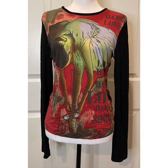 Etcetera Tops - ETCETERA Womens Graphic Elephant Shirt Size Medium Unique Colorful 90s Classic